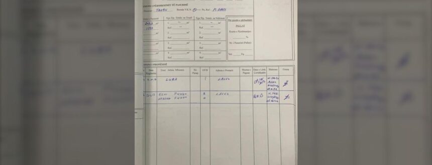 Certifikata e pronësisë e apartamentit dhe i 200 metrave katrorë tokë në Lalz në pronësi të Elvi Fundos dhe bashkëshortes
